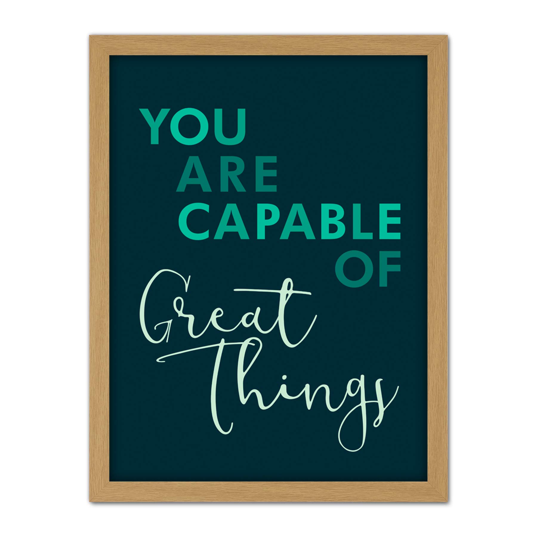 Wee Blue Coo You Are Capable Great Things Artwork Framed Wall Art Print 18X24 Inch
