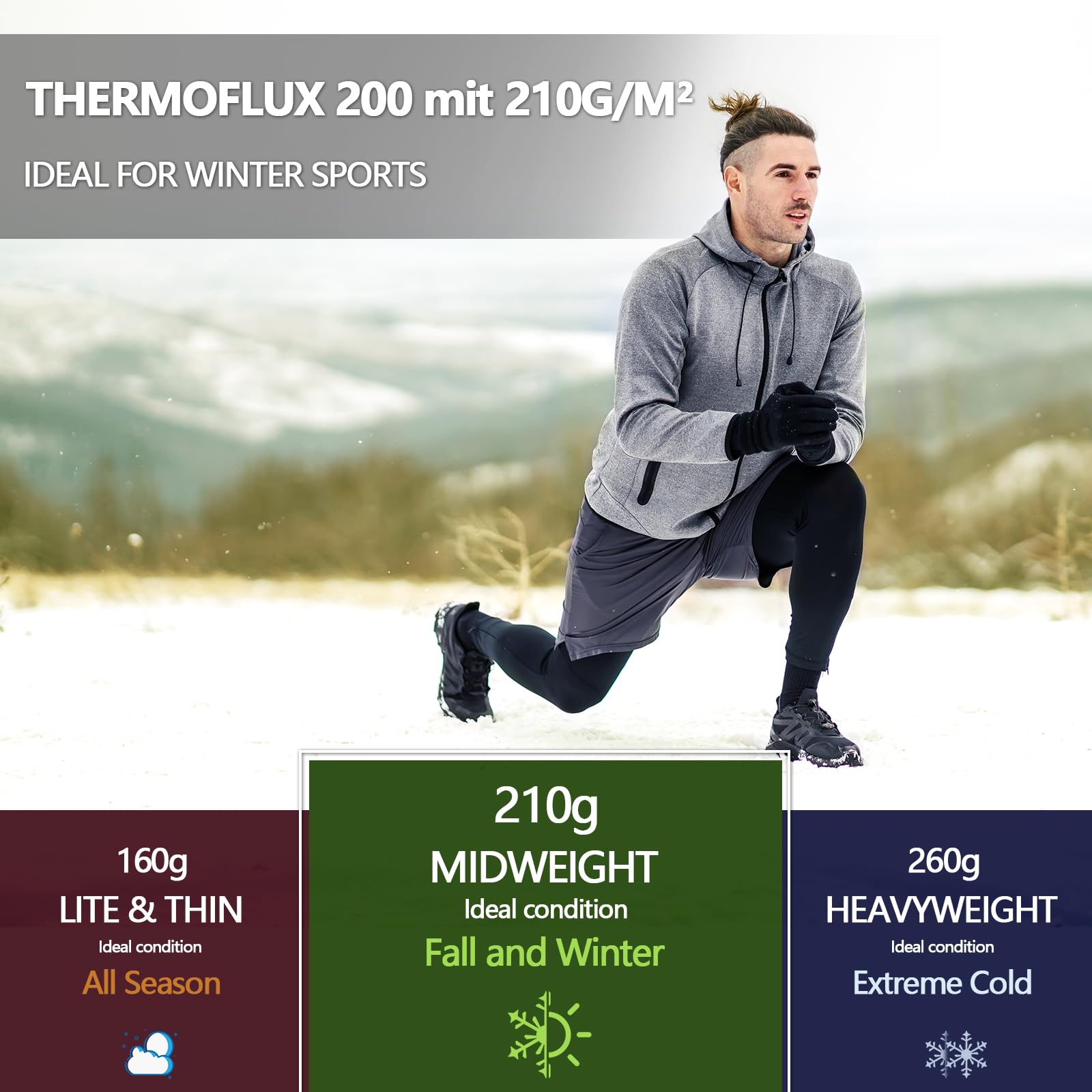 Homord Intimo Termico Uomo Invernale, Manica Lunga Maglia Termica e Pantaloni - Attivo Caldo Completo Tuta Termica Funzionale Set Termico Uomo per Sci Ciclismo Corsa Allenamento