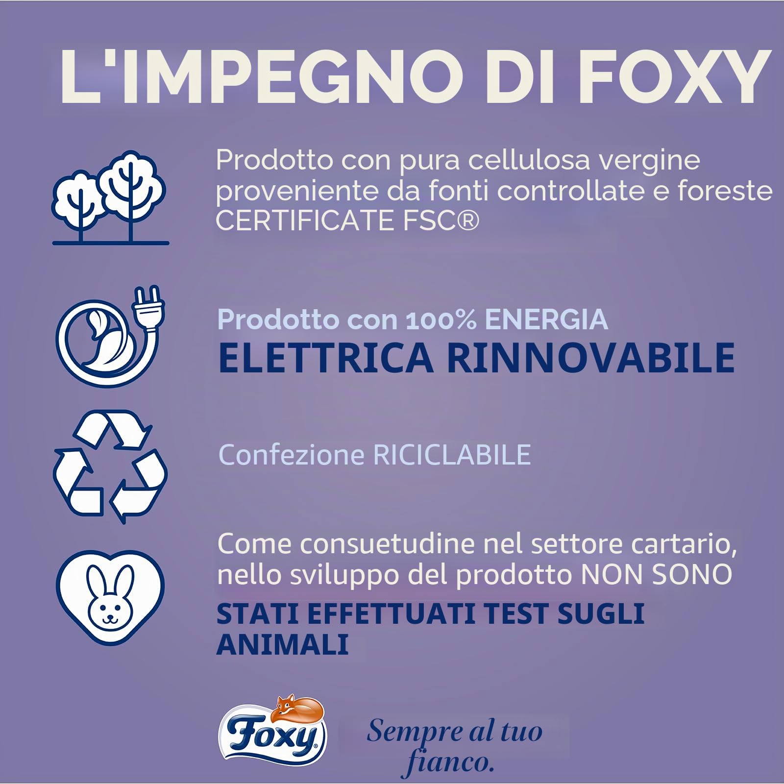 Foxy Happy Hour | Tovaglioli doppio strato | 16 confezioni da 50 pezzi da 33 x 33 cm | Certificazione FSC | 100% energia elettrica rinnovabile | Confezione riciclabile prodotta con plastica riciclata