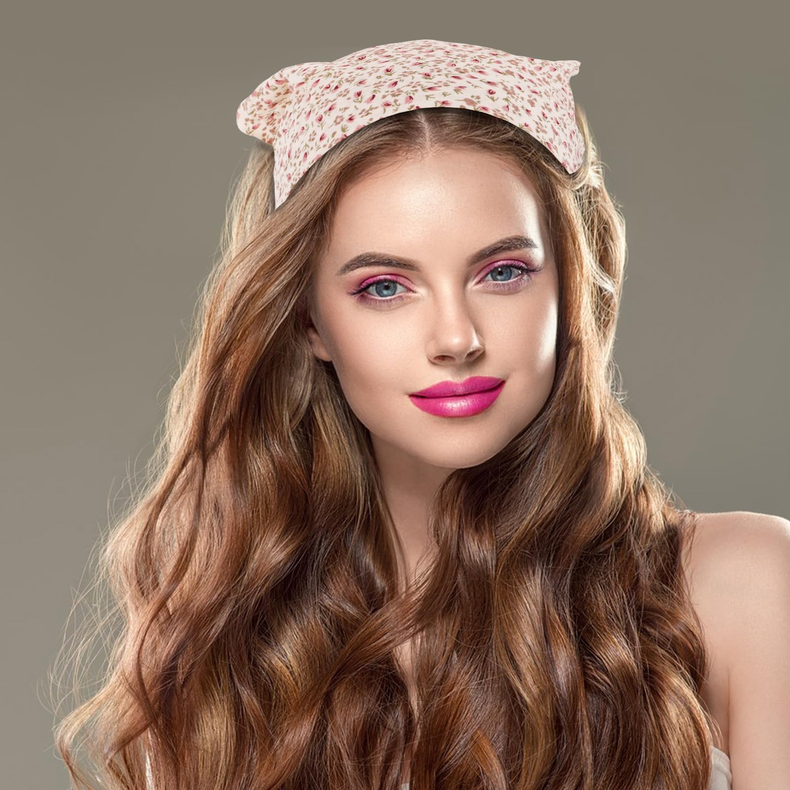 Diadema elástica floral para el cabello, 3 unidades, bandana, bohemia, para mujer, turbante de gasa con pinzas para el pelo, accesorio para el cabello para niñas