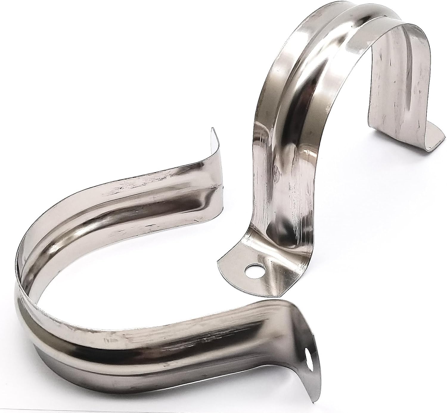 Nge 1.5inch Rigid Pipe Strap Clamp-Two Hole Strap-U Bracket Tube Clip-Stainless Steel Heavy Duty Pipe Fasten Holder-Secures Conduit，20Pcs（50mm), For 1.5in Inner Diameter Water Pipe