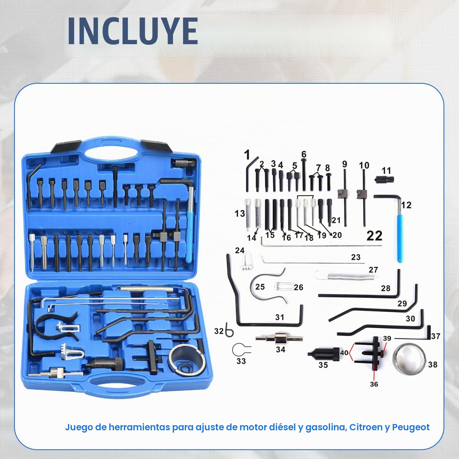 Kit Herramientas de Sincronización de Motor, Correa de Distribucion Calado de Distribución Compatible con Peugeot, C-itroen, PSA Diesel und Benzin Dual TDI HDI PSA 4086