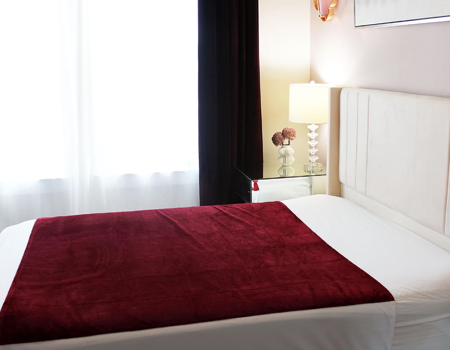 PassionMate100% Waterproof & Stain Proof Intimacy Bed Pad - Couples Massage - Ultra-Soft, Silent, Plush Bedsheets Protector with Tuck-in Sides - Quickie Size for King Bed (76x55 Inch, Burgundy) - Image 3