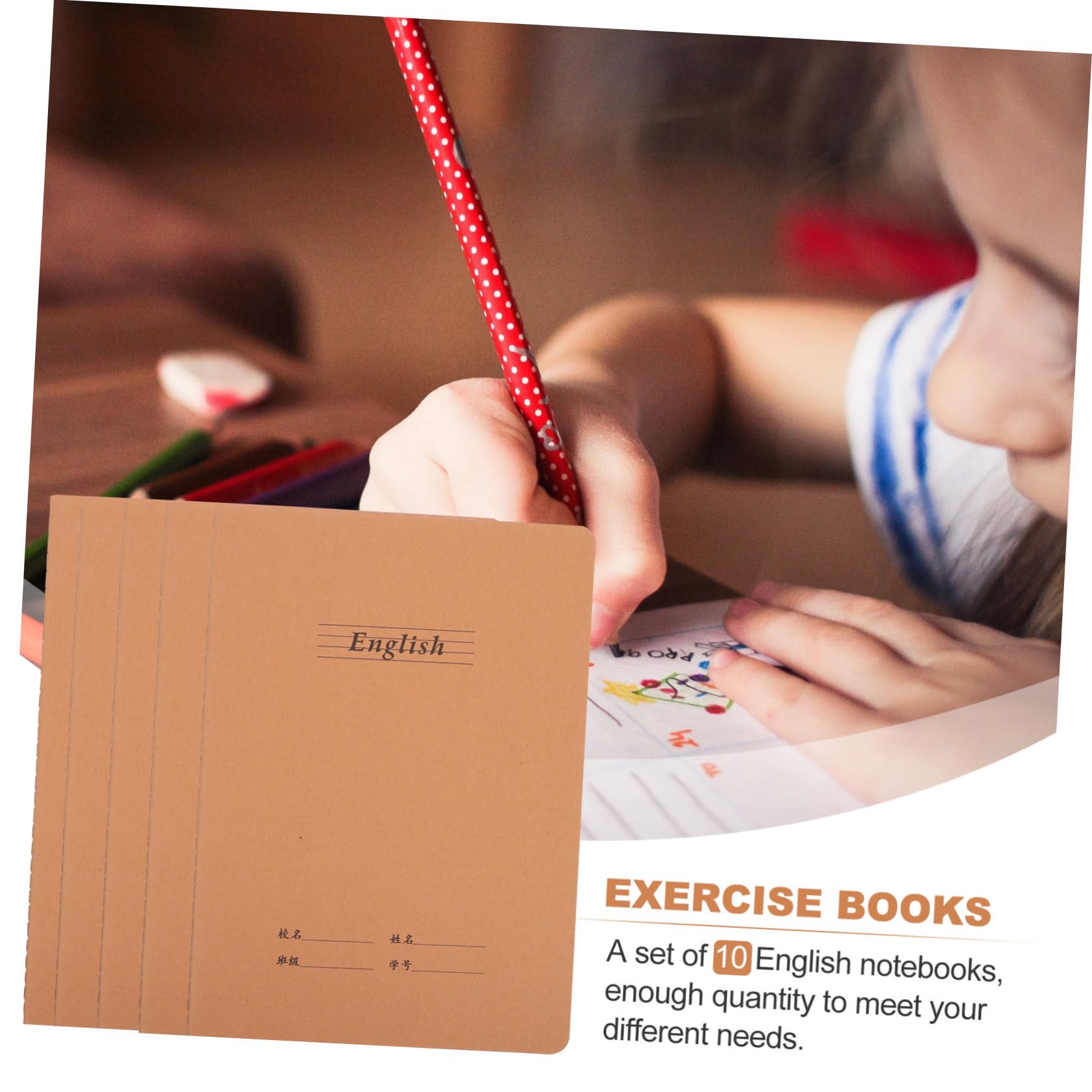 Cuadernos Decoracion 10piezas Papel para Ejercicios Alumno de Colegio | Libros de Práctica en Papel, Portátiles y Ligeros, Escritura Cómoda, para Niños y Estudiantes