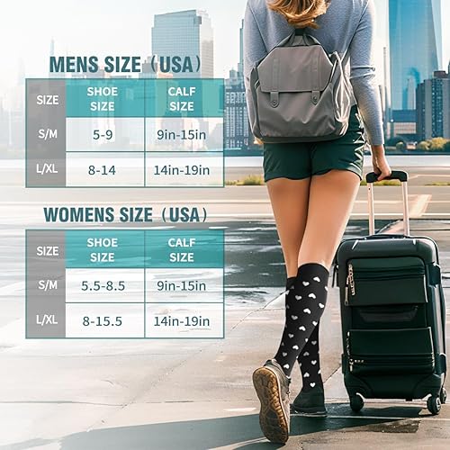 Miniatura 6 de Calcetines de compresión de cobre para mujeres y hombres (6 pares), el mejor apoyo para enfermeras, correr, senderismo, recuperación