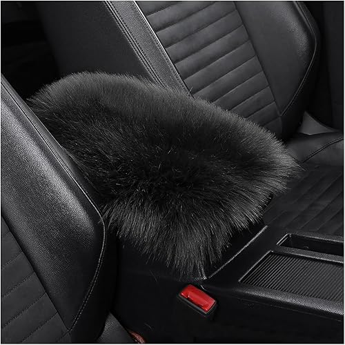 Osilly Almohadilla de consola central para automóvil, 11.8 x 7.9 pulgadas, funda universal para SUV, camionesautomóvil, lana de oveja sintética de
