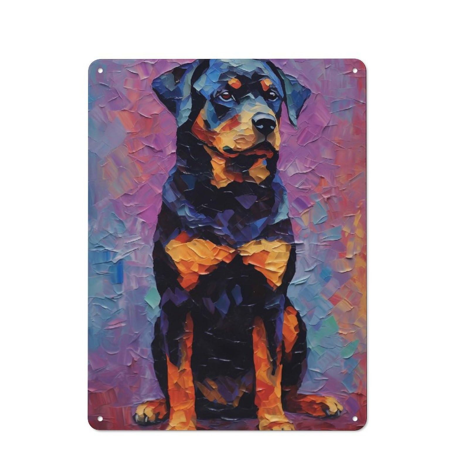 Junmoney Rottweiler Colorful Cottage Style Metal Wall Decor 40X30cm, Farmhouse Metal Sign For Farmhouse Kitchen, Pantry Or Dining Area