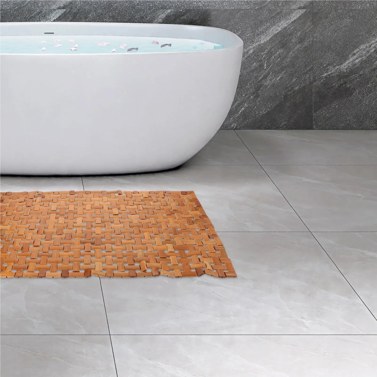 Tappetino da bagno in legno pieghevole portatile pavimento in legno doccia WC sauna spa uso tappetini da bagno