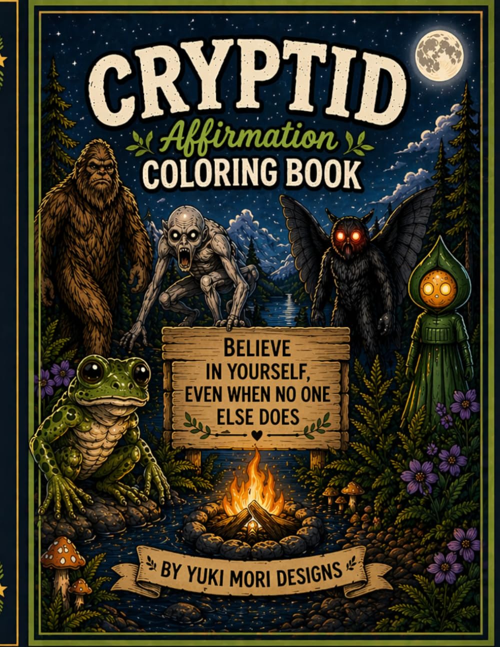 Cryptid Affirmation Coloring Book