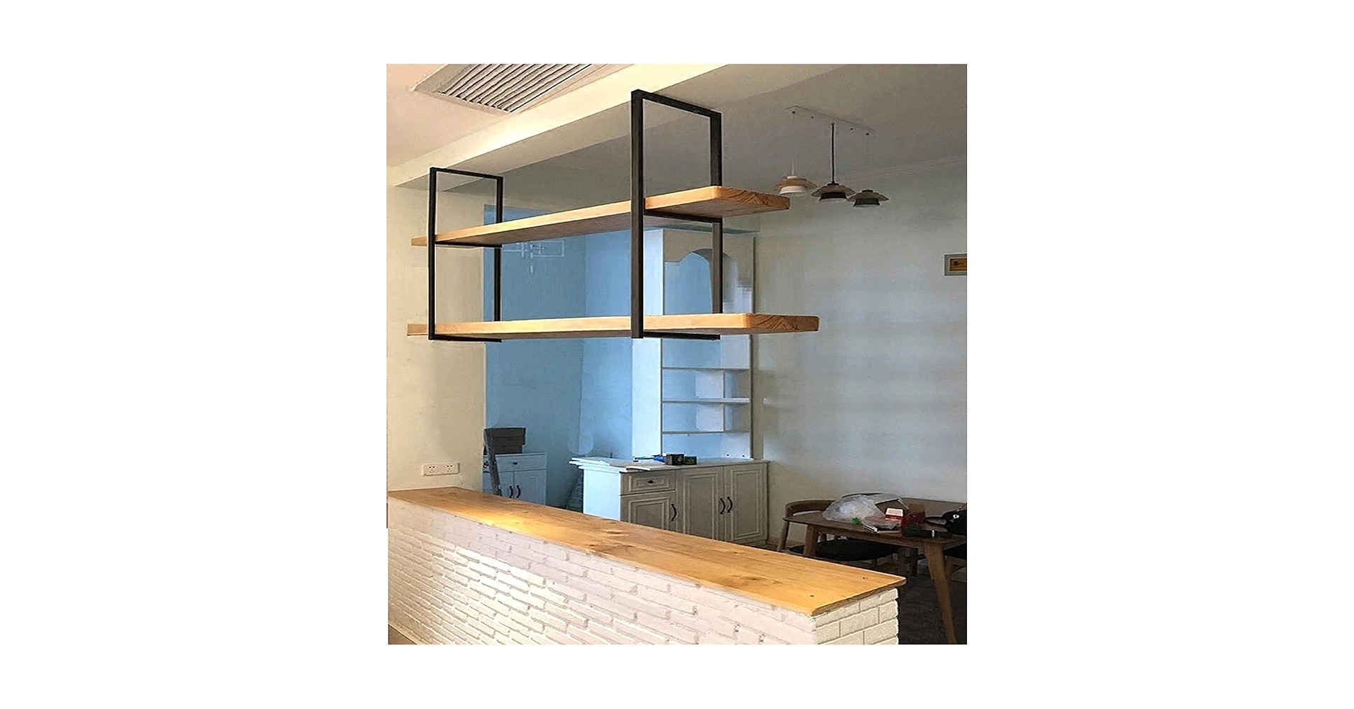 キッチン収納・ラック Round Wooden Ceiling Rack Amazon.com: KitchenCraft Industrial Kitchen Vintage-Style
