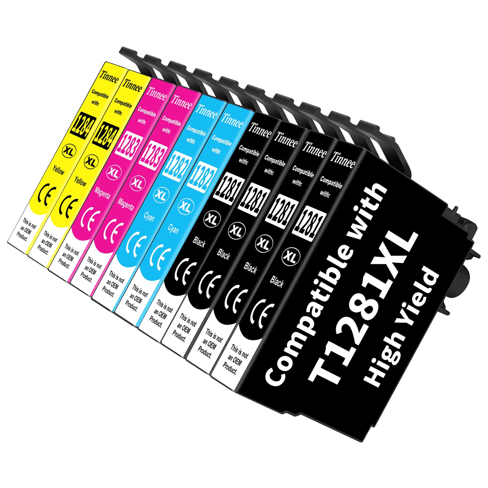 Tinnee 10 Cartucce d'inchiostro compatibili con Epson T1281 T1282 T1283 T1284 per Epson Stylus BX305F SX430W SX125 SX130 SX230 SX235W BX305FW SX420W SX440W Nero Ciano Magenta Giallo - 2