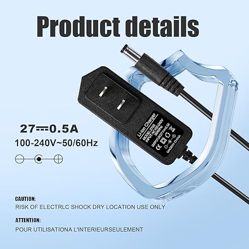 Miniatura 2 de Cargador de pistola de masaje de imagen más nítida de 27 V compatible con pistola de masaje Sharper Image 2437599 (no para 18V) 1011666 1013002