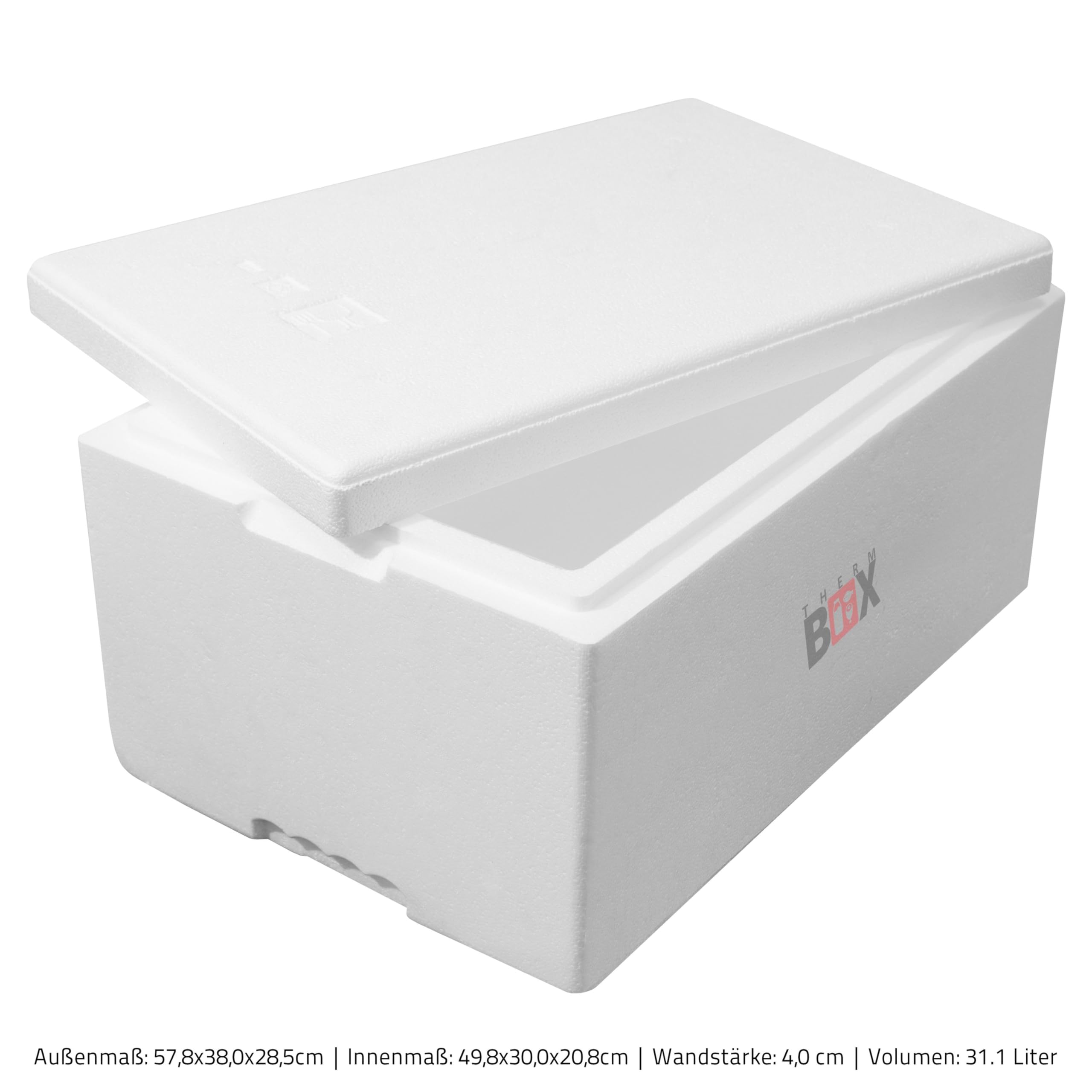 THERM-BOX Modularbox 31M, Interno: 49x30x20cm, Parete: 4,0 cm, Volume: 31,1L, Isolamento Box Thermobox Cooler Box Keep Warm Reusable