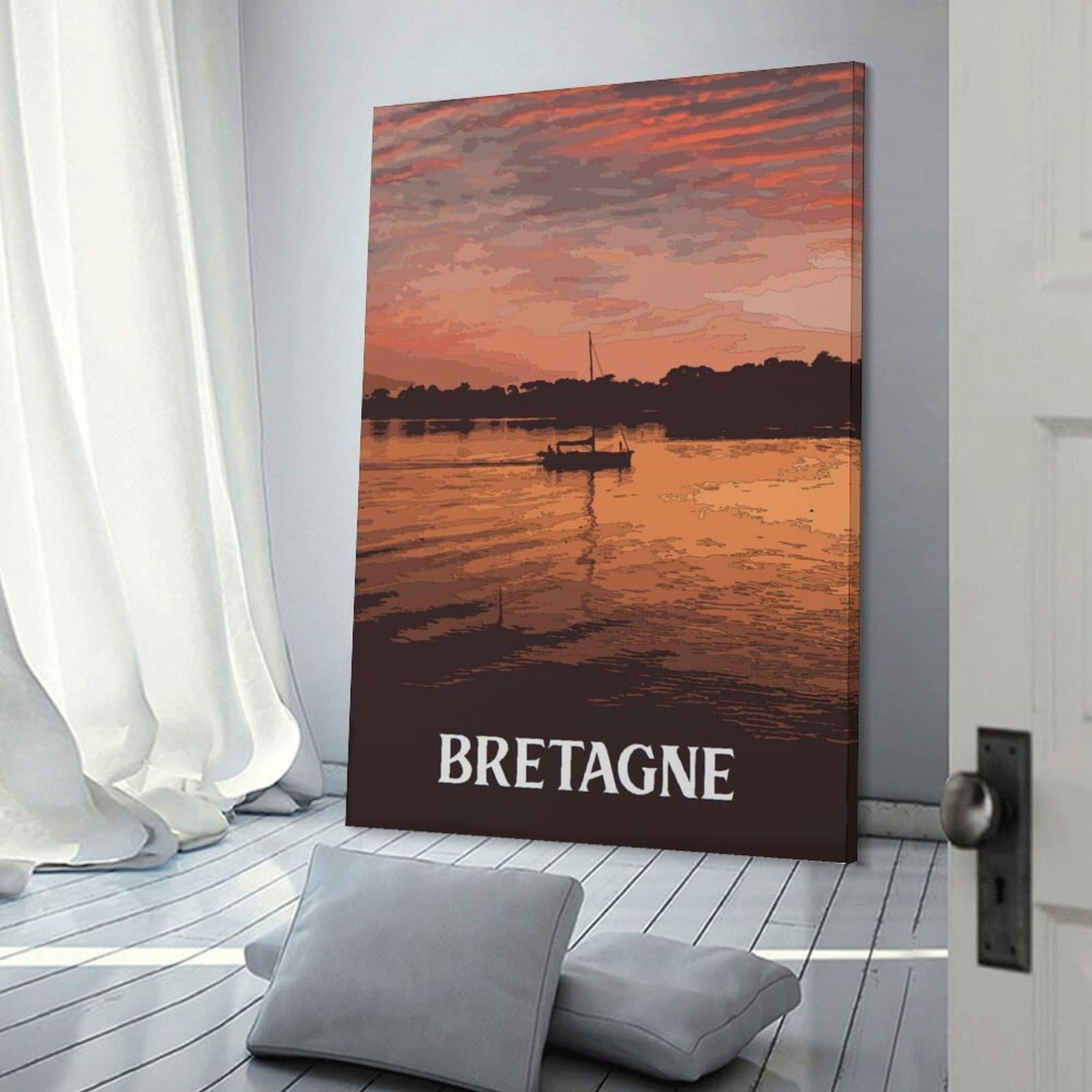 Junmoney Britain French Decorative Canvas Print, 20x30inch(50x75cm), for Hallway, Entryway Or Landing, Home Artwork for First Impressions