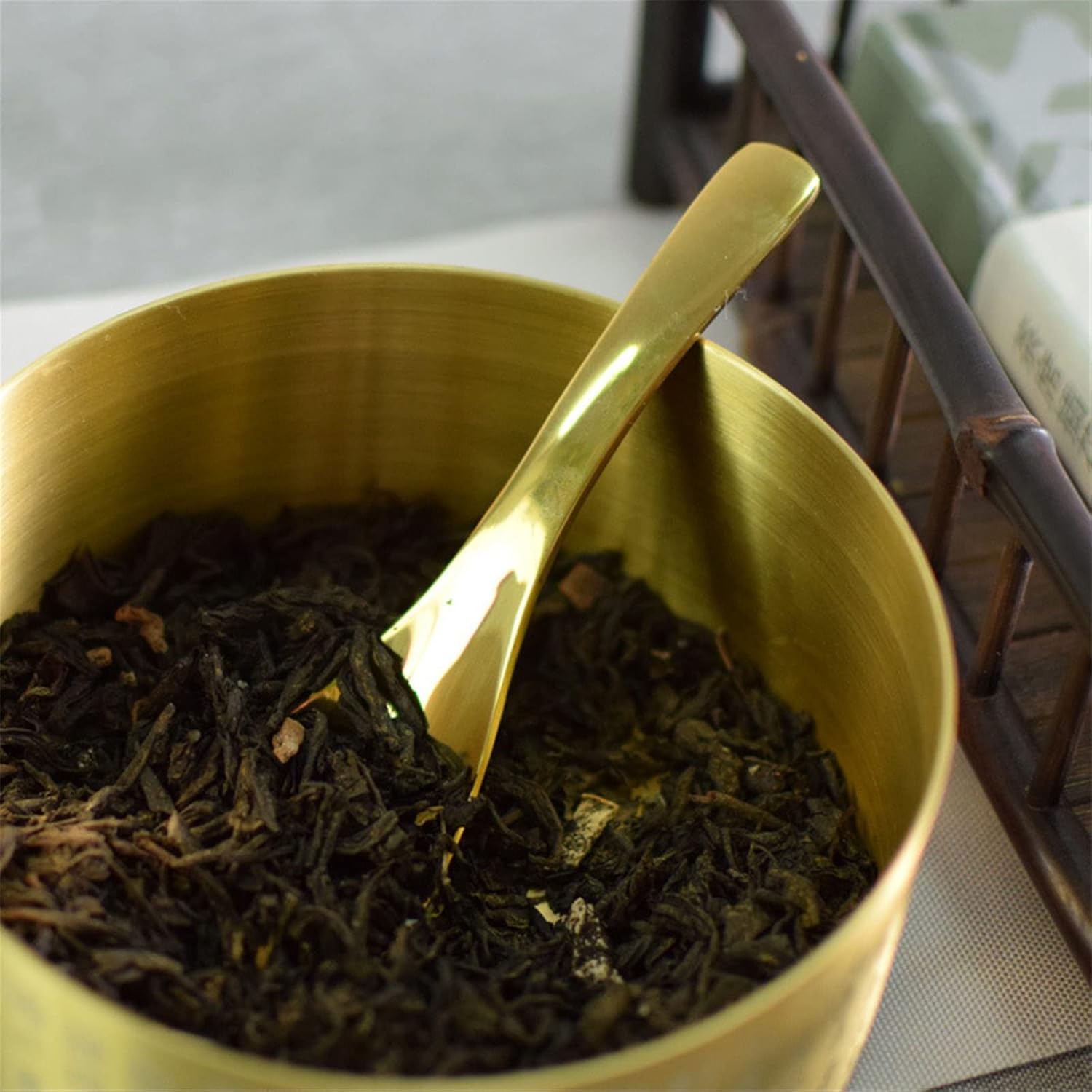 Chinese Tea Teaspoon,Stainless Steel Spoon Spatula Accessories Splitting Teaware(13.2cm)