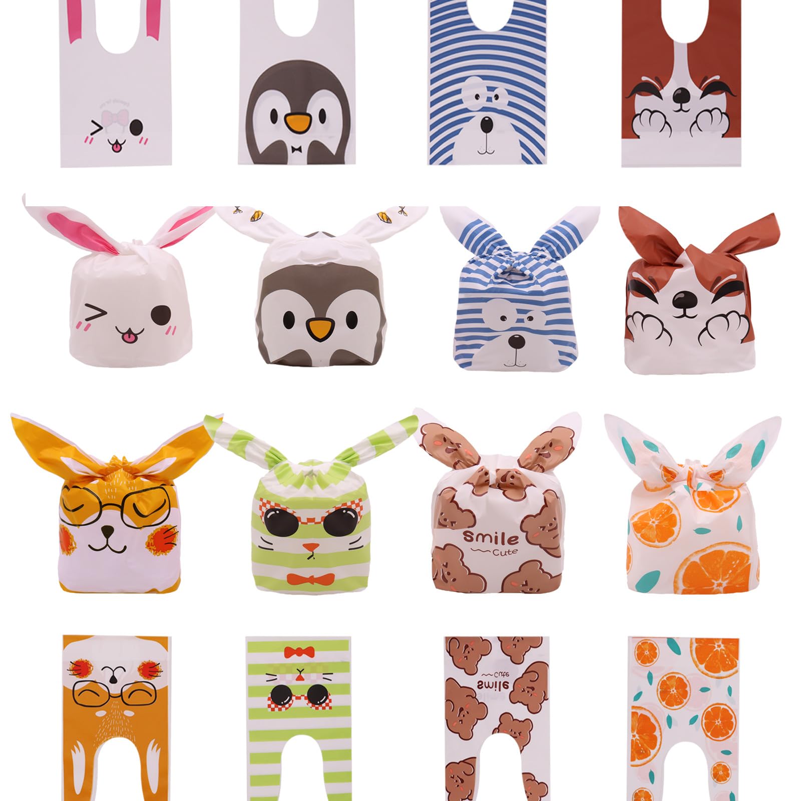 36 Sacchetti Regalo A Forma Di Orecchie Di Coniglio - Per Caramelle E Bomboniere - 12 Stili Colorati