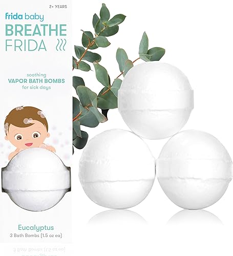Miniatura 8 de Frida Baby - Bombas de baño de vapor natural para niños y niñas, bombas de baño de aceite esencial de eucalipto para aromaterapia, 10