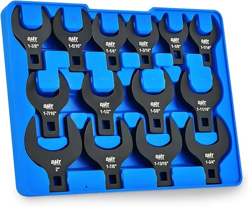 Orion Motor Tech Juego de 14 llaves jumbo para patas de cuervo, juego de llaves SAE para tuercas de 1-1/16 a 2 pulgadas para trinquetes y extensores