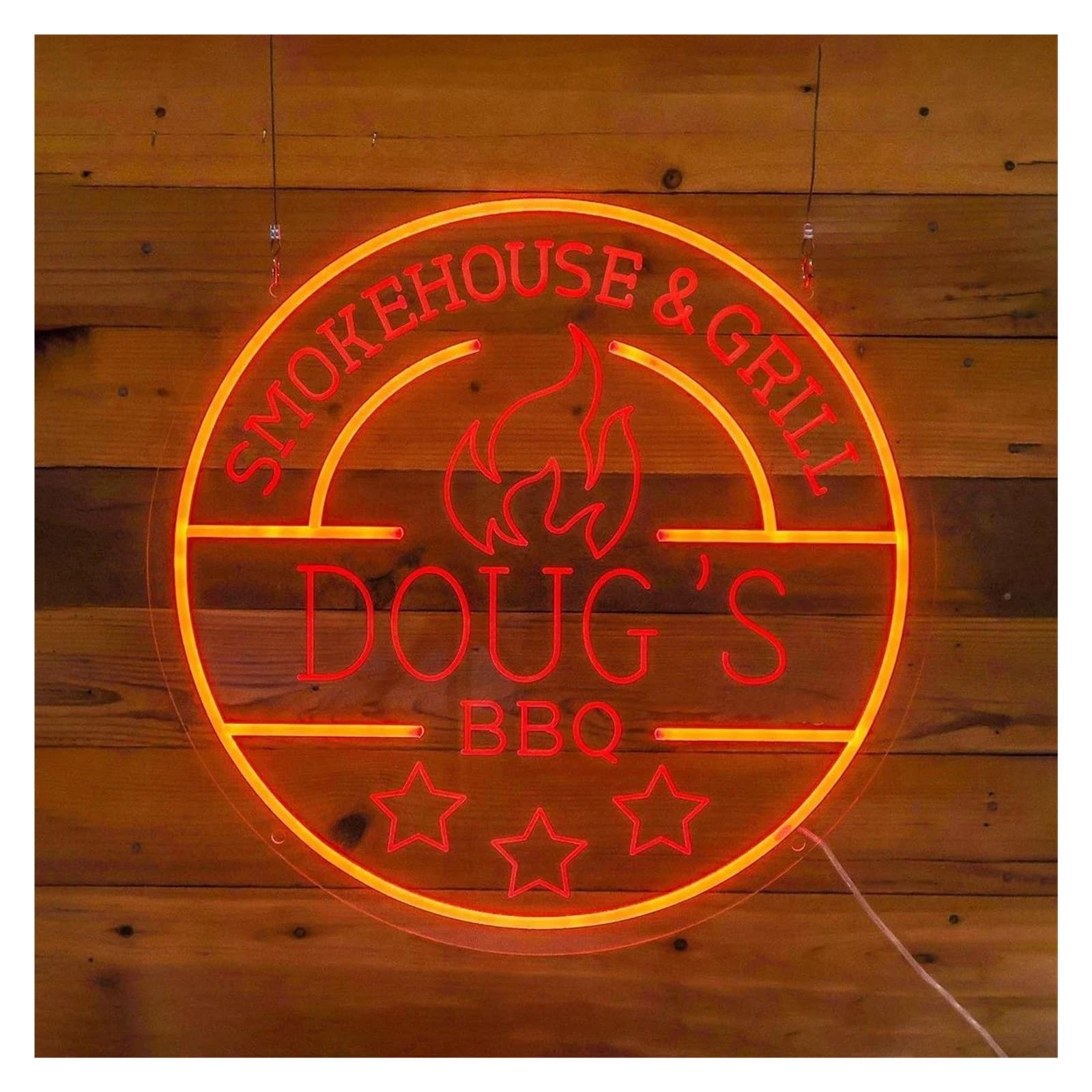 Sign Lamp BBQ Neon Sign Barbecue Restaurant Welcome Signboard Business Wall Decor Smokehouse Grill USB Powered Lamps 51cm
