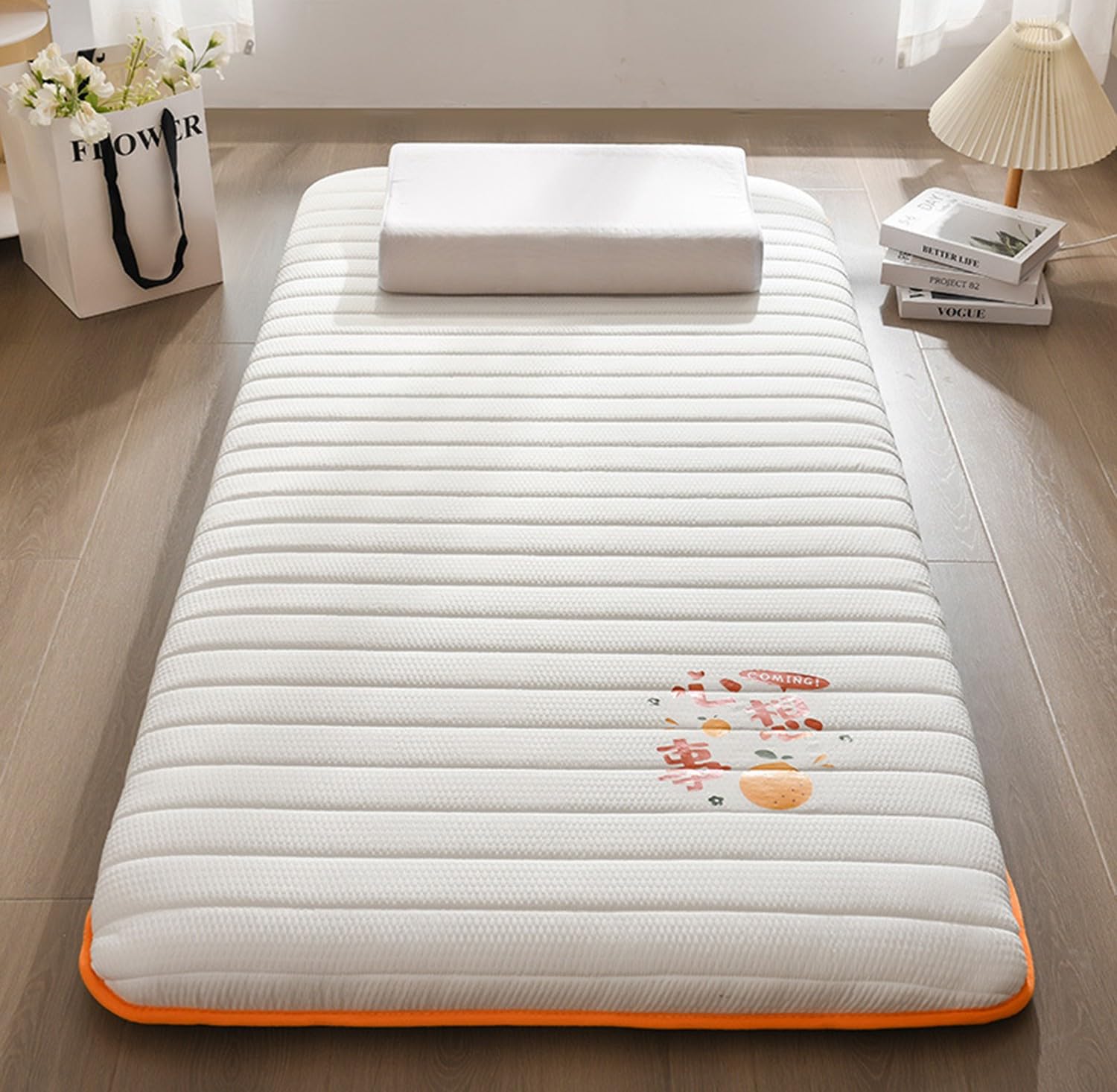 Matelas Futon Japonais, 2 Place Matelas Pliable Épais Et Portable, Lit D'appoint pour Dortoir, Camping Et Voiture,Tatami Pliable, Tapis De Couchage pour Sol, Invités, Salon