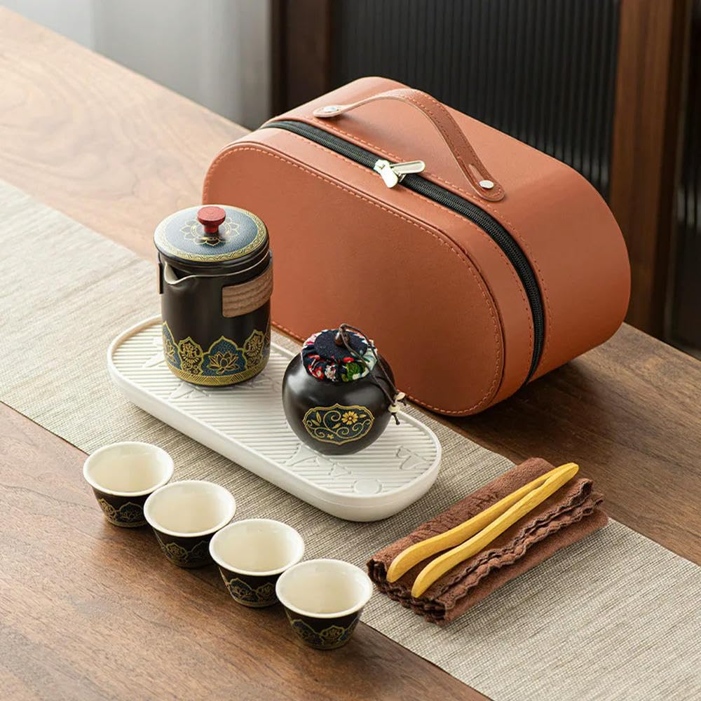 Ceramiczny artystyczny zestaw do herbaty podróżny zestaw do herbaty przenośne przechowywanie ceramika kung fu na zewnątrz kemping szybki kubek dla gości prezent biznesowy