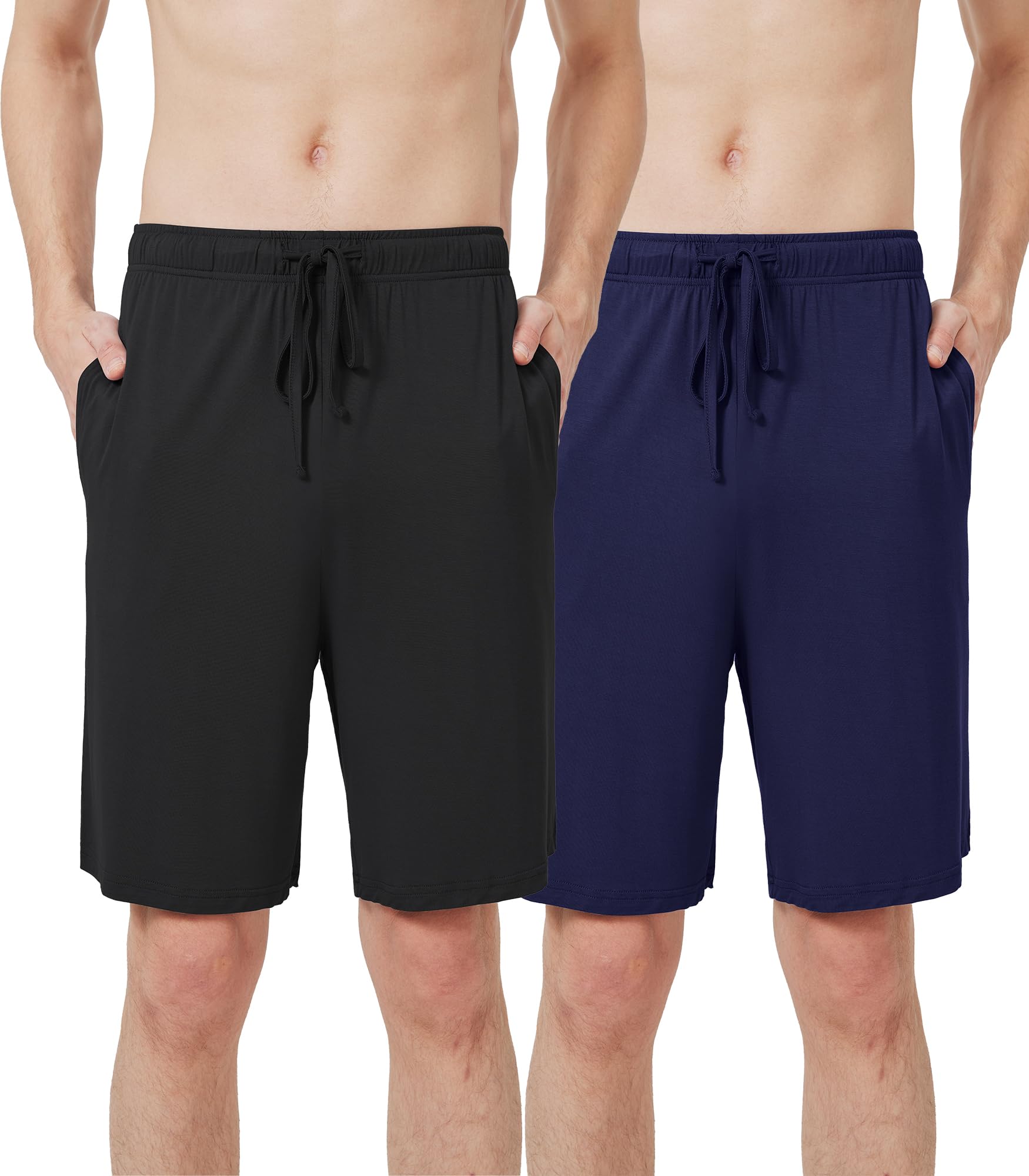 WiWi Mens Pajama Shorts Super Soft Lounge Bottoms Bamboo Viscose