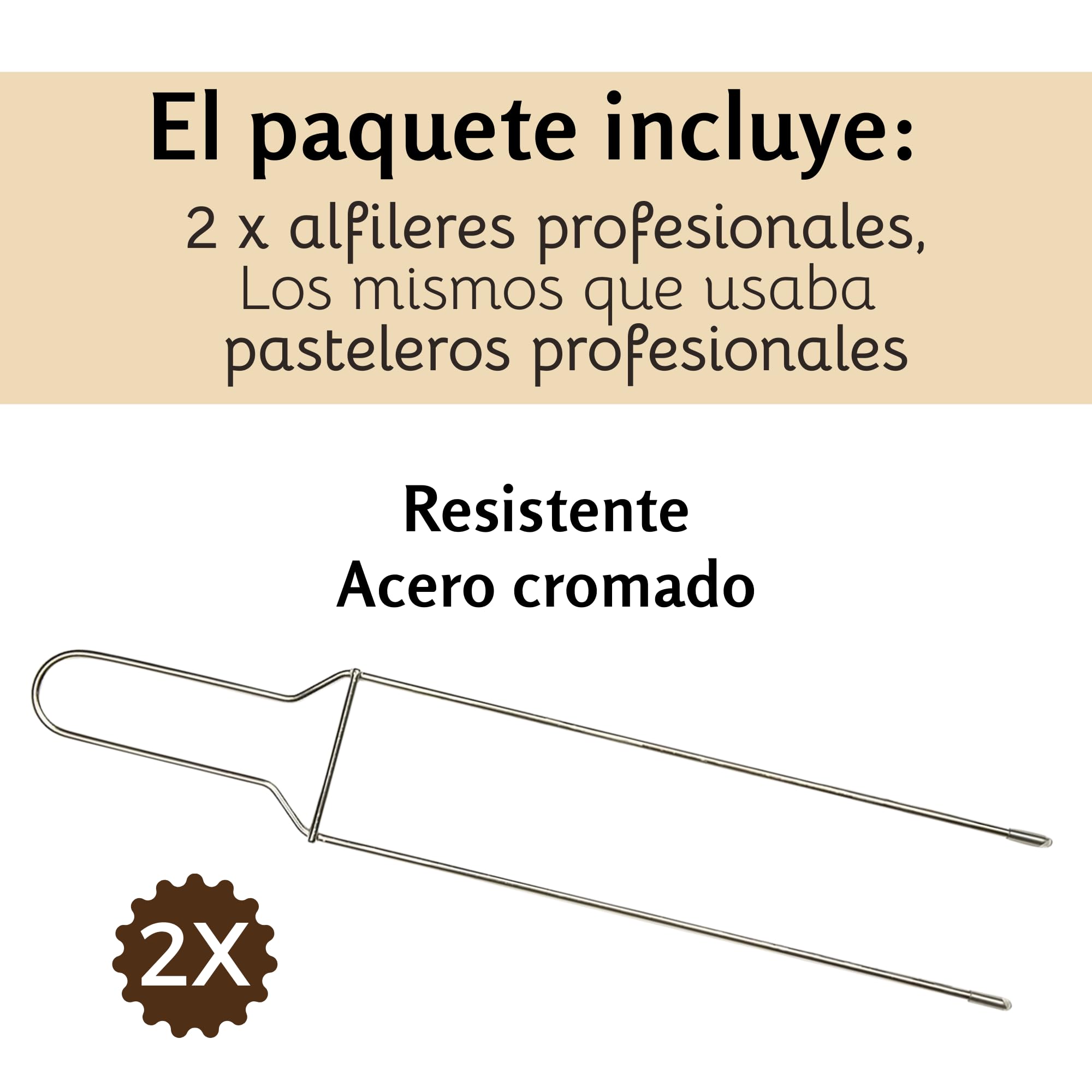 FAH - Pincho para Colomba, Set de 2 Pinchos para Colomba y Otros Leudados de hasta 1 kg (Longitud 40 cm), Resistente de Acero Inoxidable, Fácil de Usar, Tenedor para Panettone y Colomba