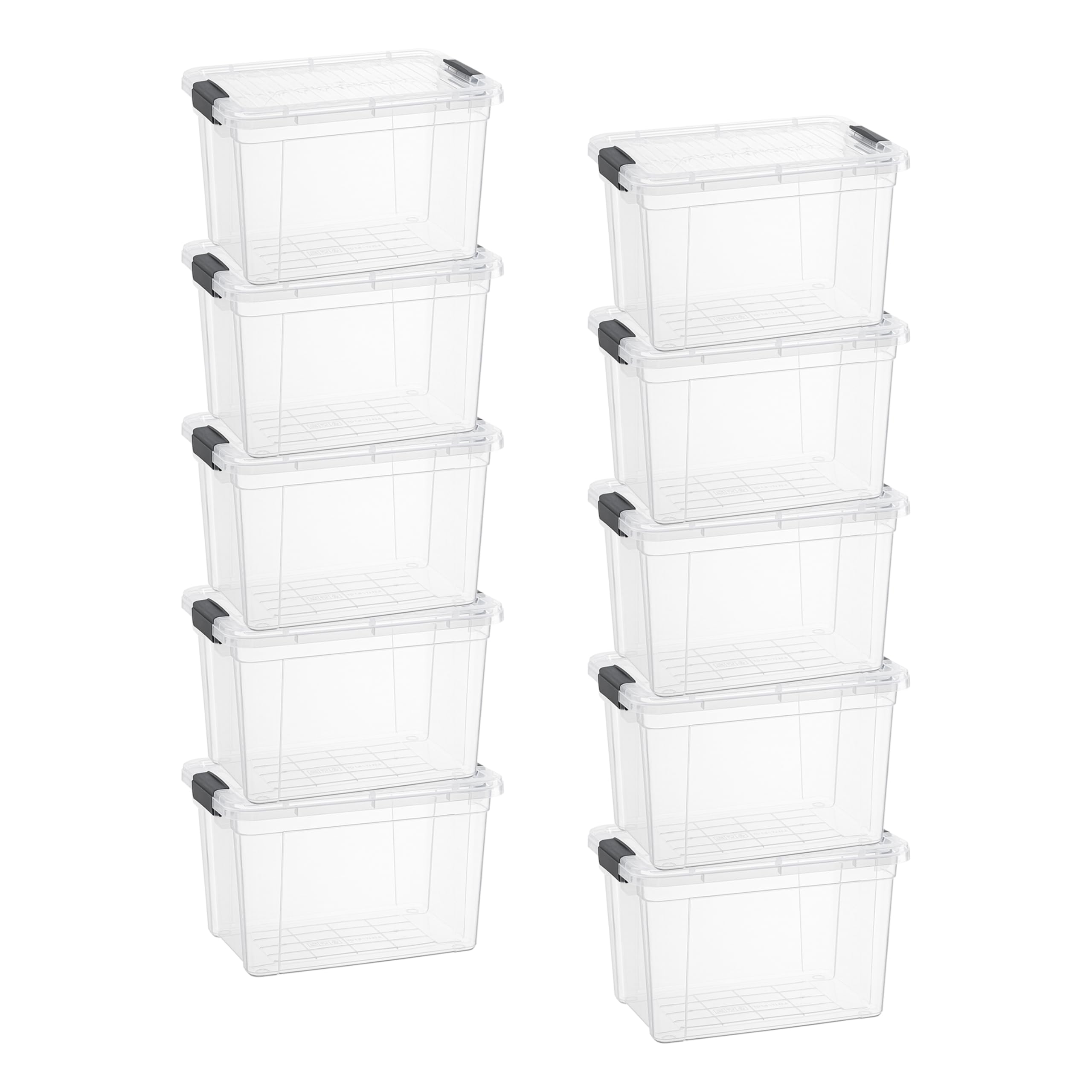 Superio 8.7 Quart Clear Plastic Storage Boxes with Lids, Stackable Organizer Containers, BPA-Free Storage Bins for Home, Office, School &amp; Dorm, 10 Pack