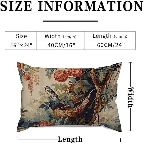 Miniatura 2 de WoGuangis Funda de cojín de estilo chinoiserie, estilo chinoiserie, asiático, escénico, decorativo, fundas de almohada de lino marrón, pájaros y