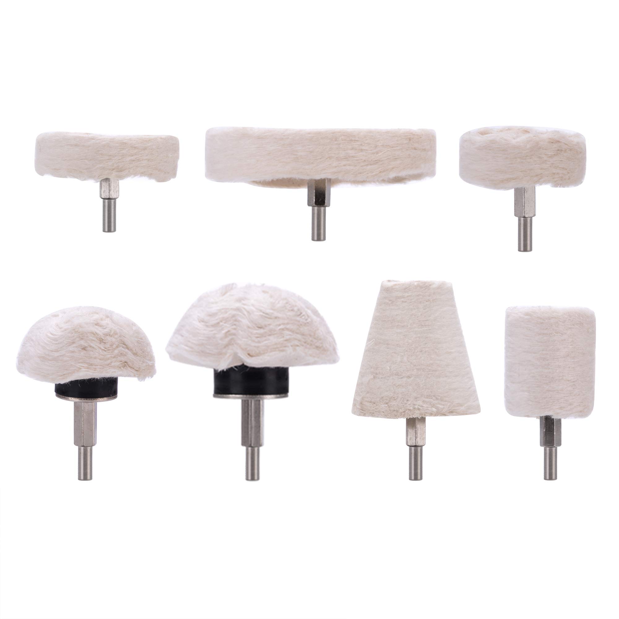 Dischi per lucidatura, 7 pezzi, per lucidatura, per trapano a batteria, set di lucidatura, in cotone, acciaio inox, cromo, alluminio, lucidatura, ruota per auto, moto, gioielli