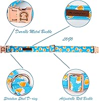 Vista 3 de MR. CHUBBYFACE - Collar de perro de primavera y verano, lindo collar de perro de cerveza azul, ajustable, duradero, suave, de tela natural