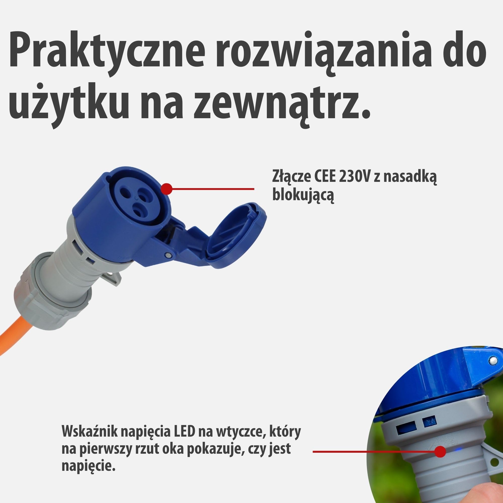 Brennenstuhl Przedłużacz kempingowy CEE 230 V, 25 m, z diodą LED wskazującą napięcie (kabel H07RN-F 3G2,5, kabel kempingowy do stałego użytku na zewnątrz, IP44, wyprodukowany w Niemczech)