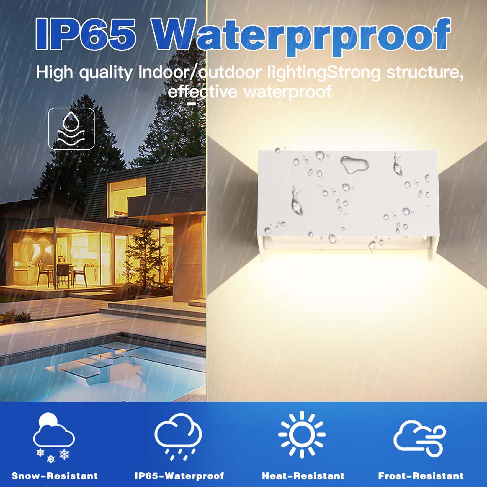 FUPE 25W LED Aplique Pared Exterior Interior IP65 Impermeable Apliques Pared Exterior Lámpara de Pared Aluminio Moderno Aplique Blanco 3000k Luz Cálida, Ángulo de luz Ajustable, Fácil de instalar