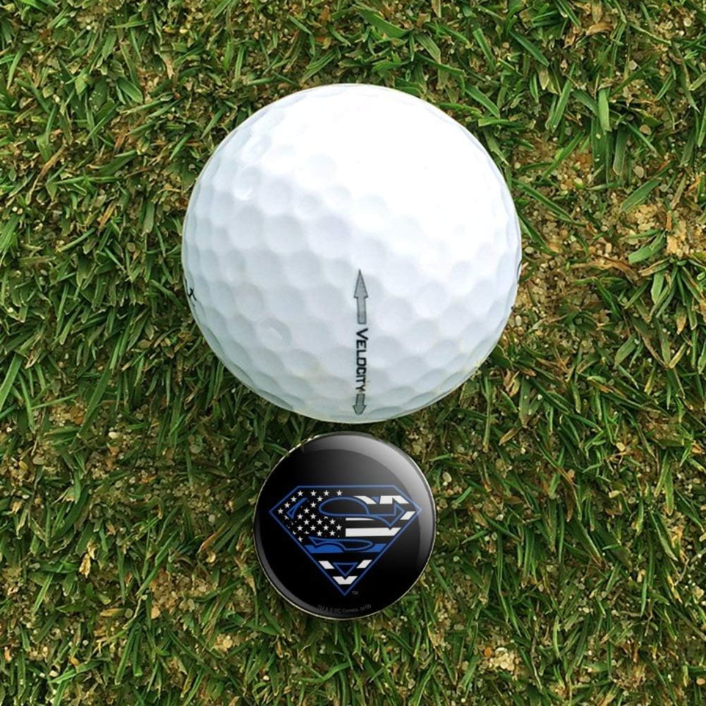 review GRAPHICS & MORE Superman Thin Blue Line Flag Shield Logo Golf Hat Clip with Magnetic Ball Marker