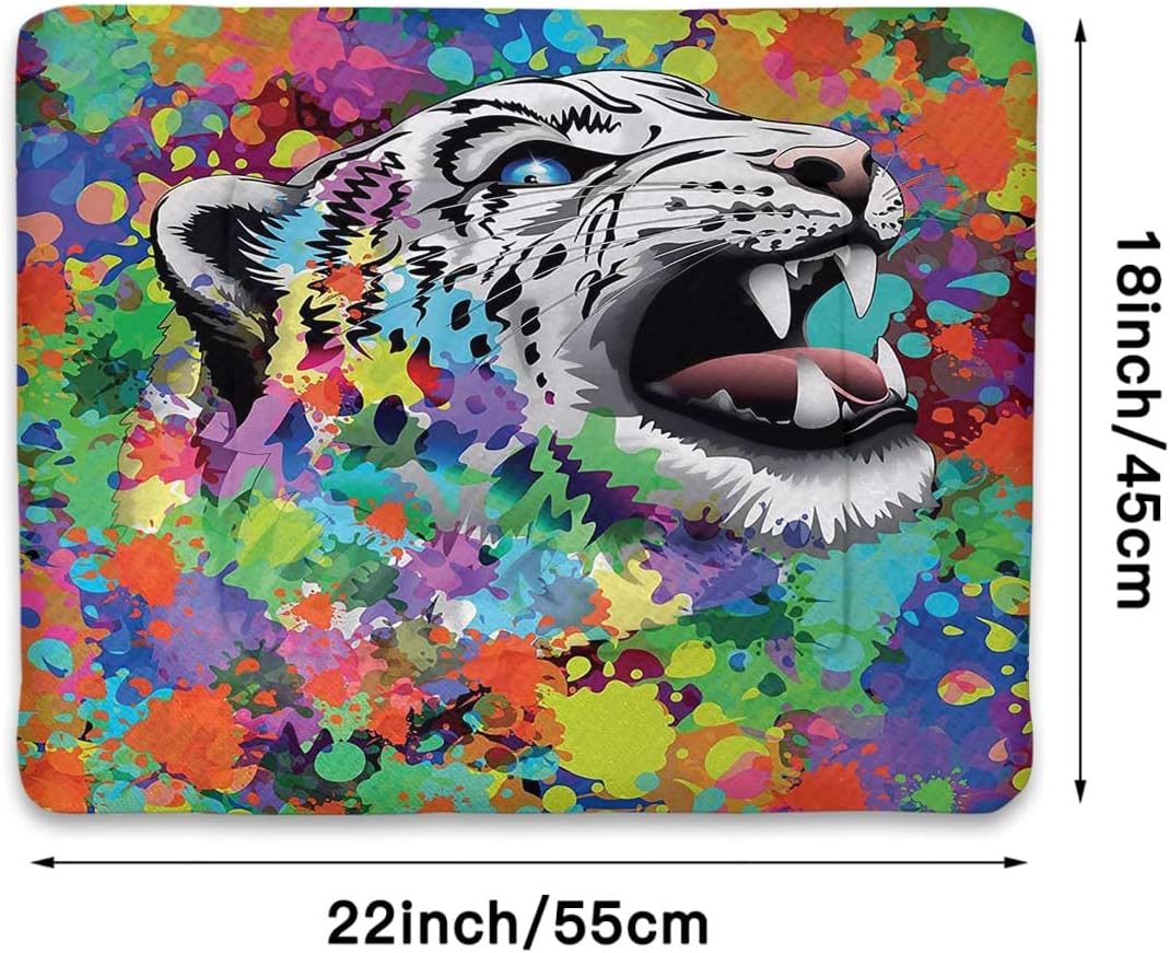review Multicolor Thermal Pet Mat Bed Liner Leopard in Watercolors Animal Picture Large Dog Bed Pad Pets Sleeping Bed Soft Warm Fluffy Kennel Pad Psychedelic 18