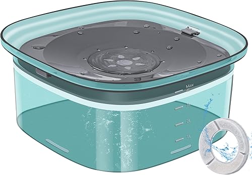 Miniatura 1 de UPSKY Cuenco de agua para perros de 70 onzas, 2 litros, sin derrames, gran capacidad, a prueba de derrames, alimentador de agua lento, sin