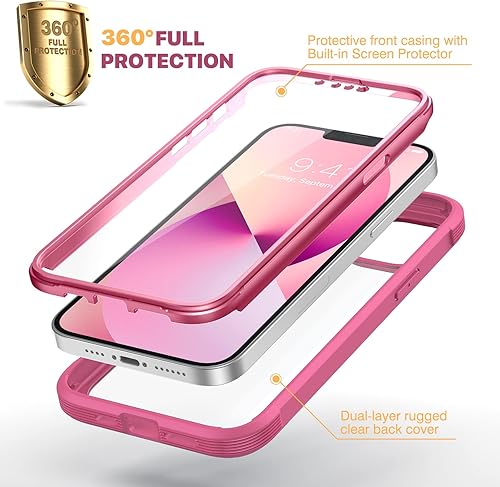 Miniatura 1134 de Diaclara - Funda diseñada para iPhone 14 Pro Max, resistente, de cuerpo completo, con protector de pantalla sensible al tacto y antiarañazos + Blanco