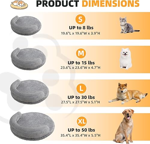 Miniatura 3 de huraty Cama ortopédica para perros pequeños, sofá cama lavable para mascotas, cama de espuma de apoyo para mascotas con parte inferior