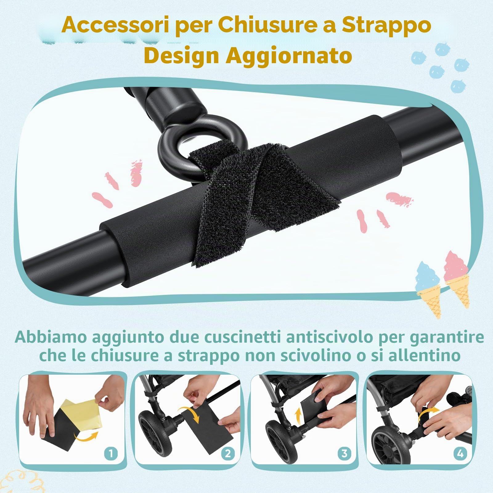 Pedana Passeggino Universale, Tavola per Bambini con Sedile più Ampio e Confortevole e Zone di Poggiapiedi più Ampie, Compatibile con il 99% Delle Carrozzine, Portata 25 kg