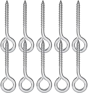IMScrews 10pcs #18 x 3-1/4 Inch Screw Eyes Small Eyelet Screws Lag Eyebolt 18-8(304) Stainless Steel Heavy Duty Hook