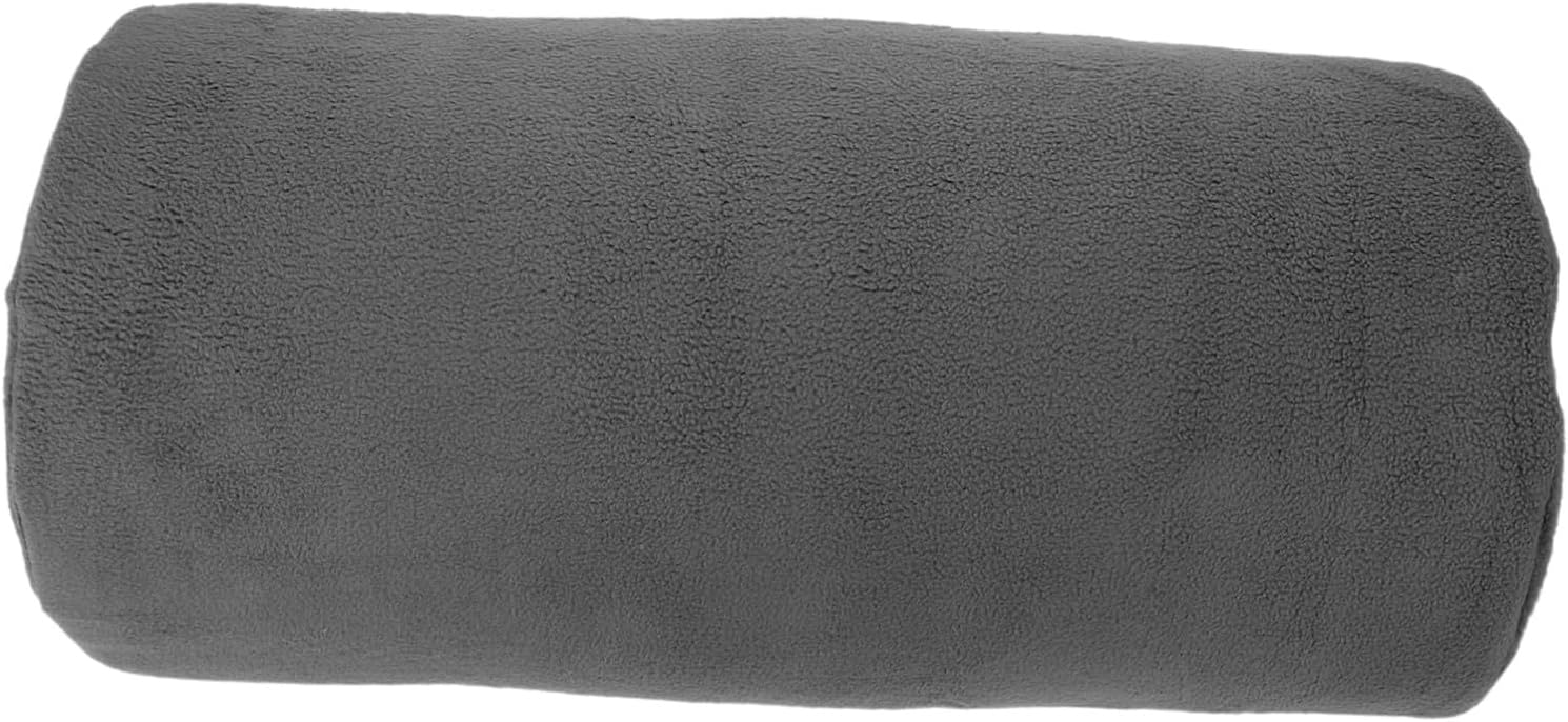 Recliner Leg Rest Pillow Half Moon 21.3x10x3.5 Slow Rebound High Resilience Foam Footrest Cushion with Grey Sherpa Cover for Sofa Chair and Travel