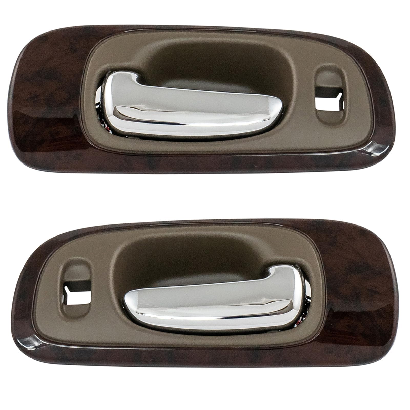 Trq Beige Front Inside Door Handle Chrome Woodgrain Lh Rh Pair Compatible With Concorde