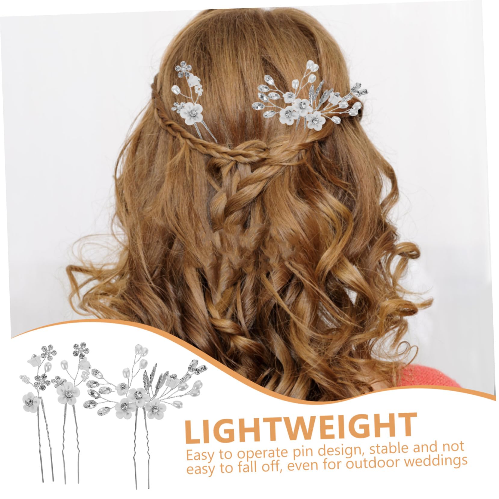 15 Teiliges Braut Haarnadeln mit U-förmigen Perlen und Strass Blumen Sichere Haarnadeln für Hochzeit Eleganter Haarschmuck für Braut und Hochzeitsfrisuren