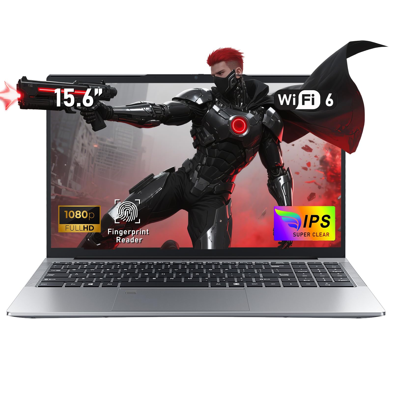 NAIKLULU Processore da 15,6 pollici per gaming computer portatile i9-11900H (2,5 a 4,9 Ghz) 16 GB RAM 1 TB SSD, Gamer Laptop 2025, tastiera retroilluminata, sblocco per impronte digitali, Webcam