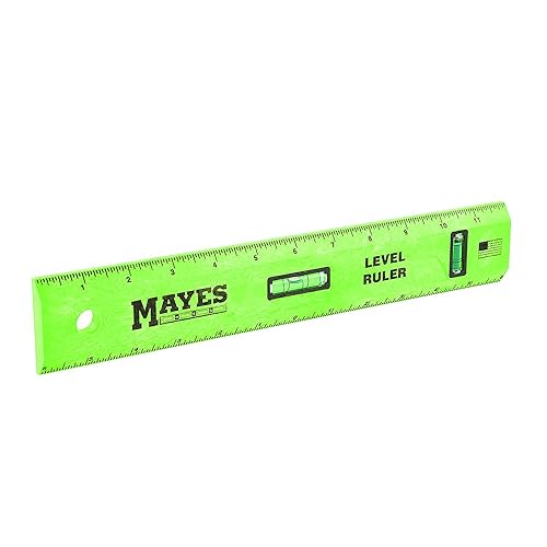 Mayes 10742 Polystyrene Level Ruler 12", Precision Measuring and Leveling