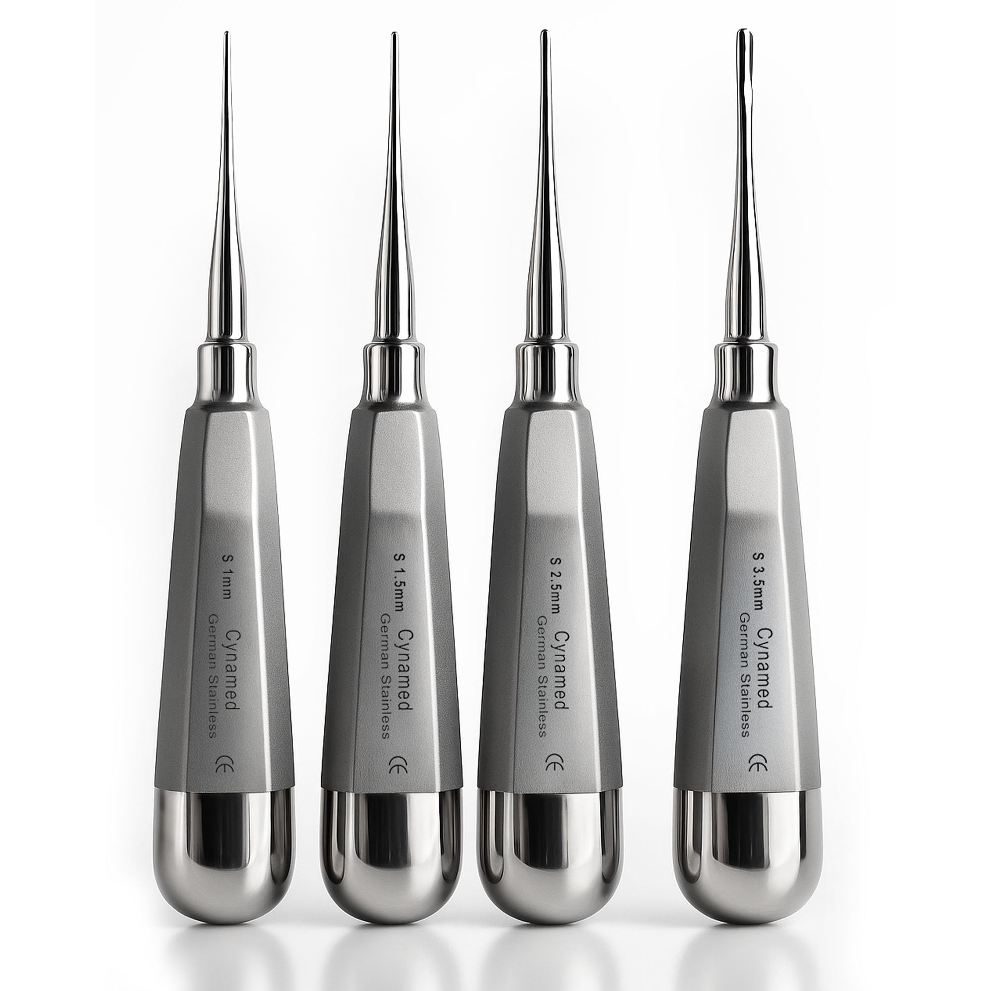 Cynamed Luxating Dental Elevator Set of 4, Stainless Steel, 1.5mm