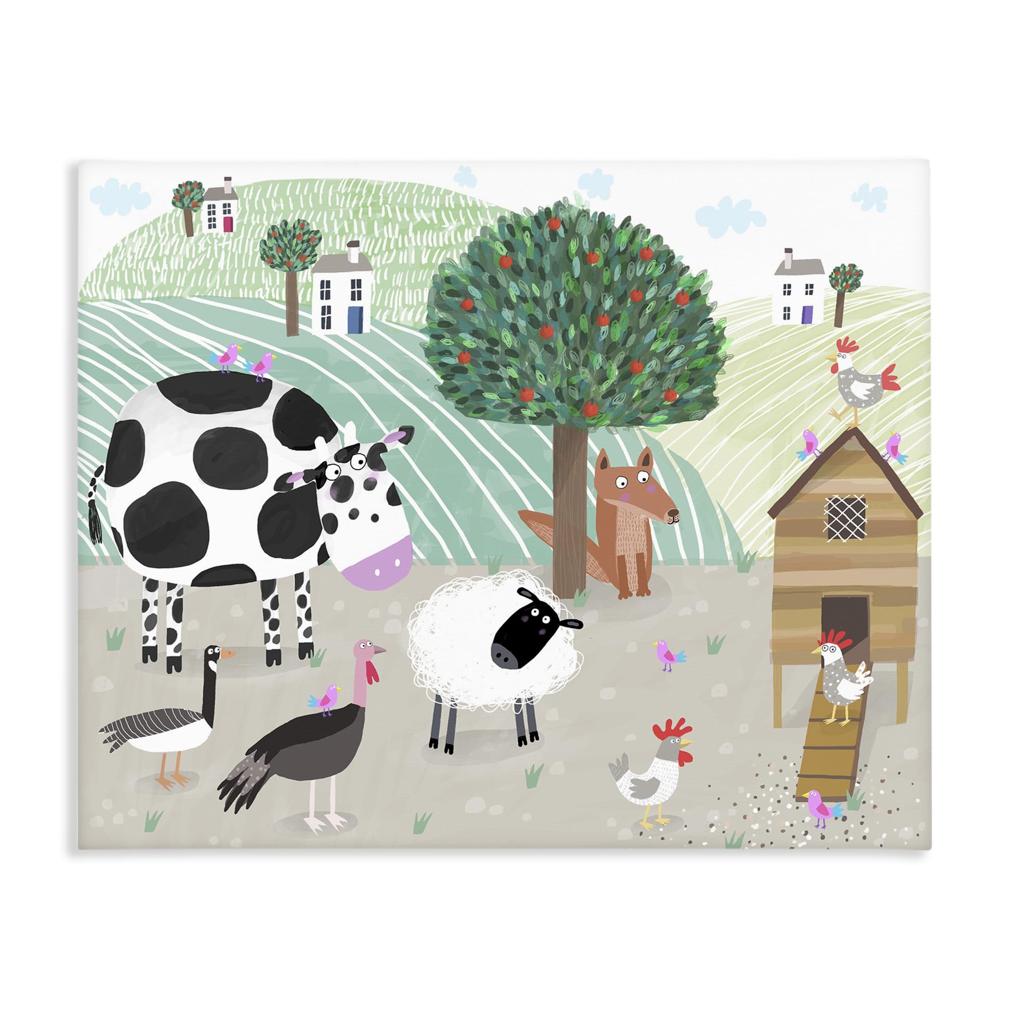 Stupell Industries 'Down At The Farm', Canvas Art, 20 x 16 Inches, Easy to Hang and Sturdy, Made in USA, by Carla Daly