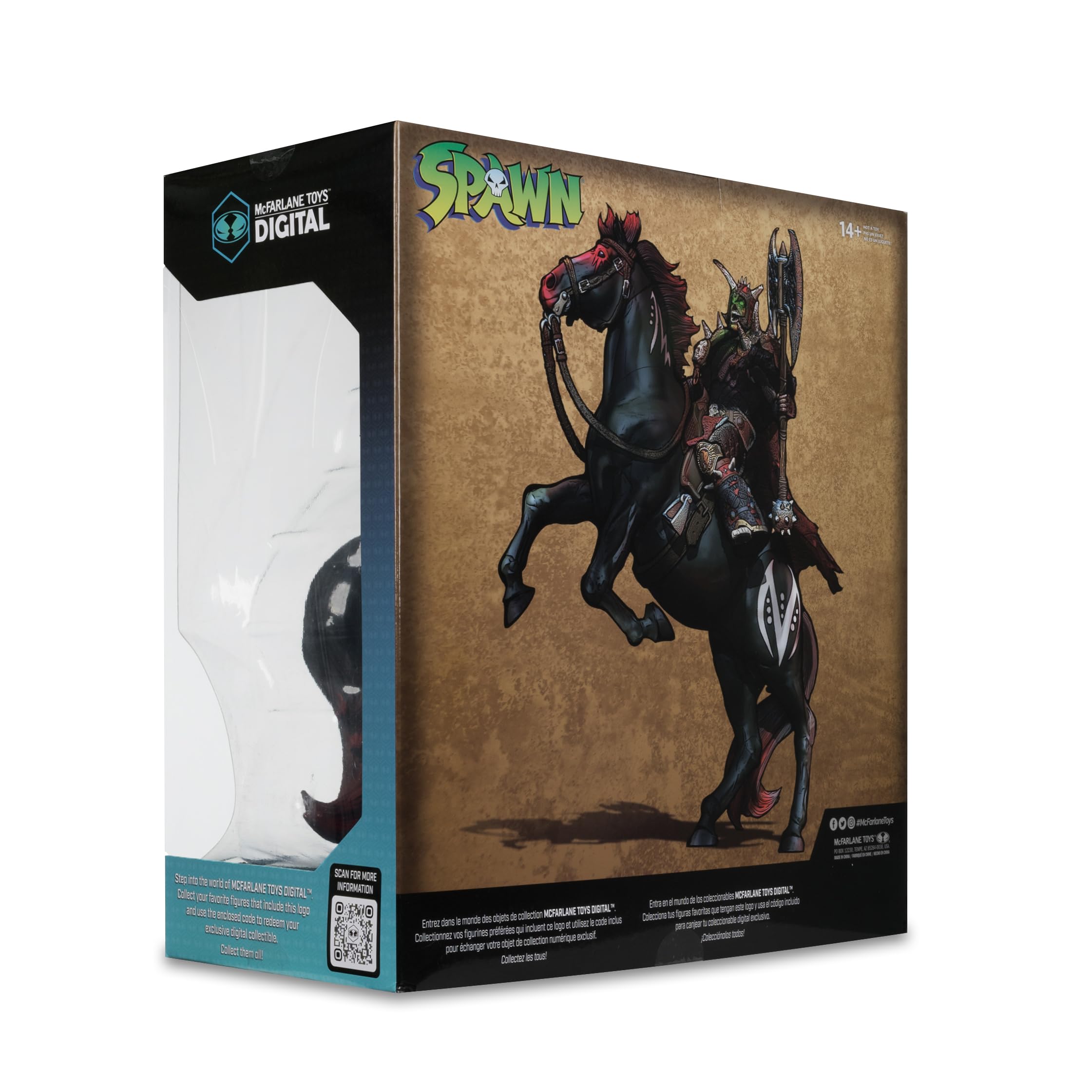 McFarlane Toys - Bloodaxe con Caballo (aparición: la Edad Oscura) Figura de acción de 7 Pulgadas, Paquete de 2 coleccionables Digitales | Spawn The Dark Ages - Figura de acción a escala de 7 pulgadas, paquete de 2 - Hacha de sangre con caballo