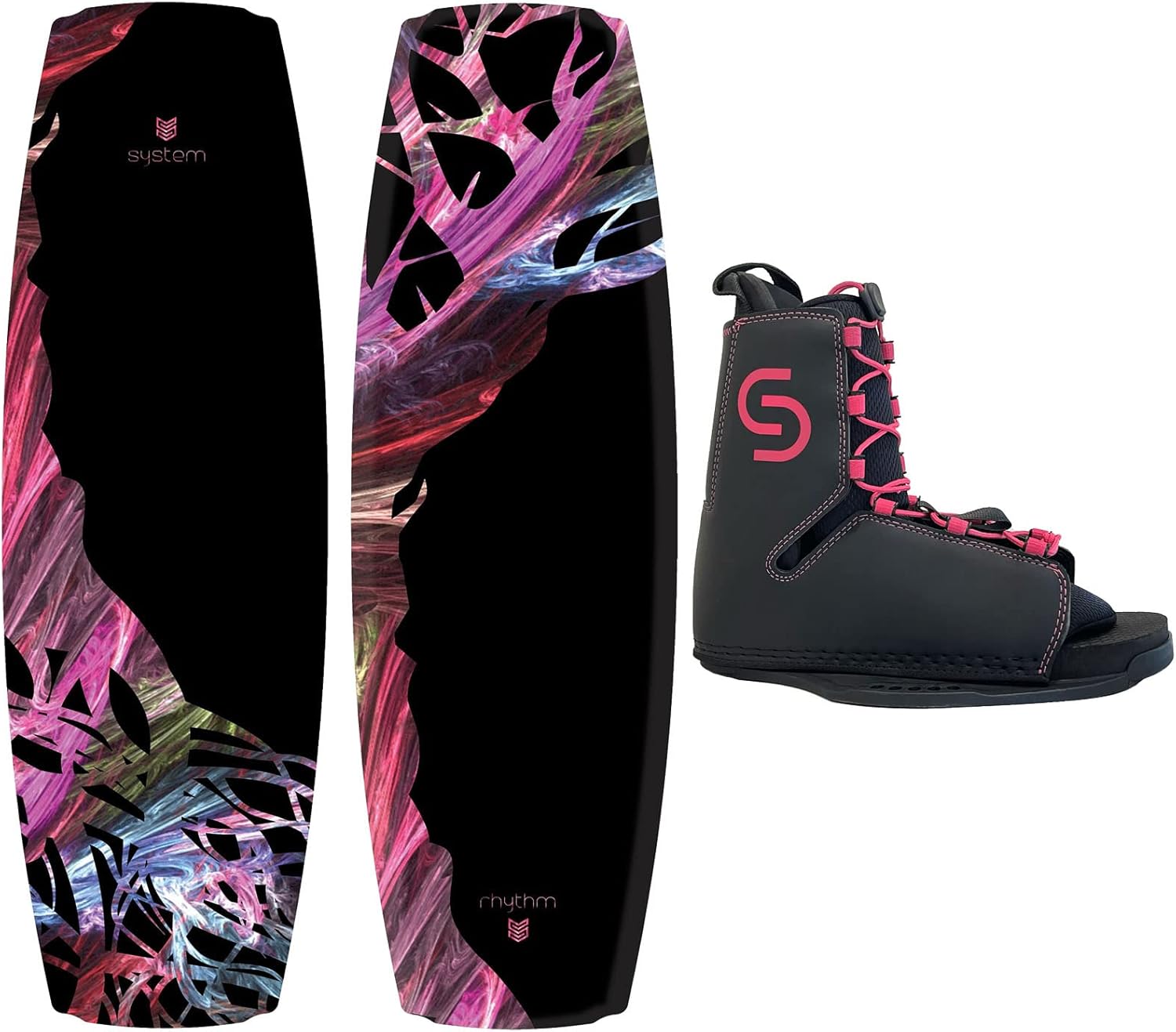 System 2023 Women's Wakeboard Package Rhythm 135 cm with Rhythm Wakebaord Bindings Fits Boot Sizes 6-10
