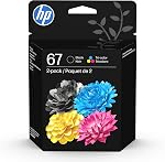 Original HP 67 Black/Tri Color Ink Cartridges (2 Pack) | Works with HP DeskJet 1255, 2700, 4100 Series; HP Envy 6000, 6400 Series | Instant Ink Eligible | 3YP29AN
